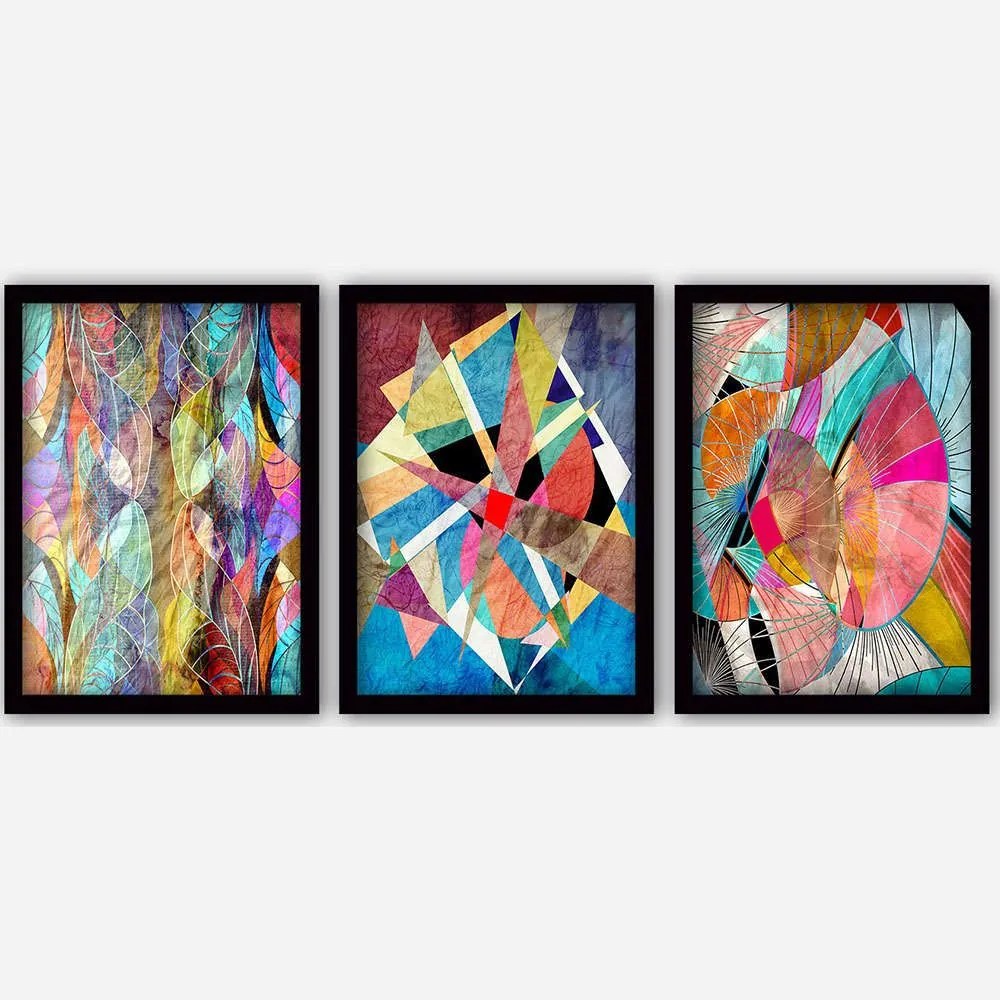 Κάδρα (Σετ 3Τμχ) 364LUL1362 35x45cm Multi Wallity Vertical Πλαστικό,Mdf