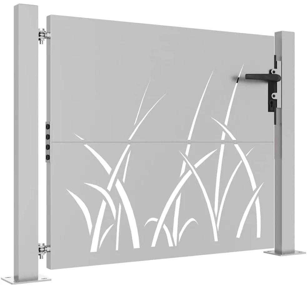 vidaXL Πόρτα Κήπου με Σχέδιο Χόρτου από Ατσάλι Corten 100x100 εκ.