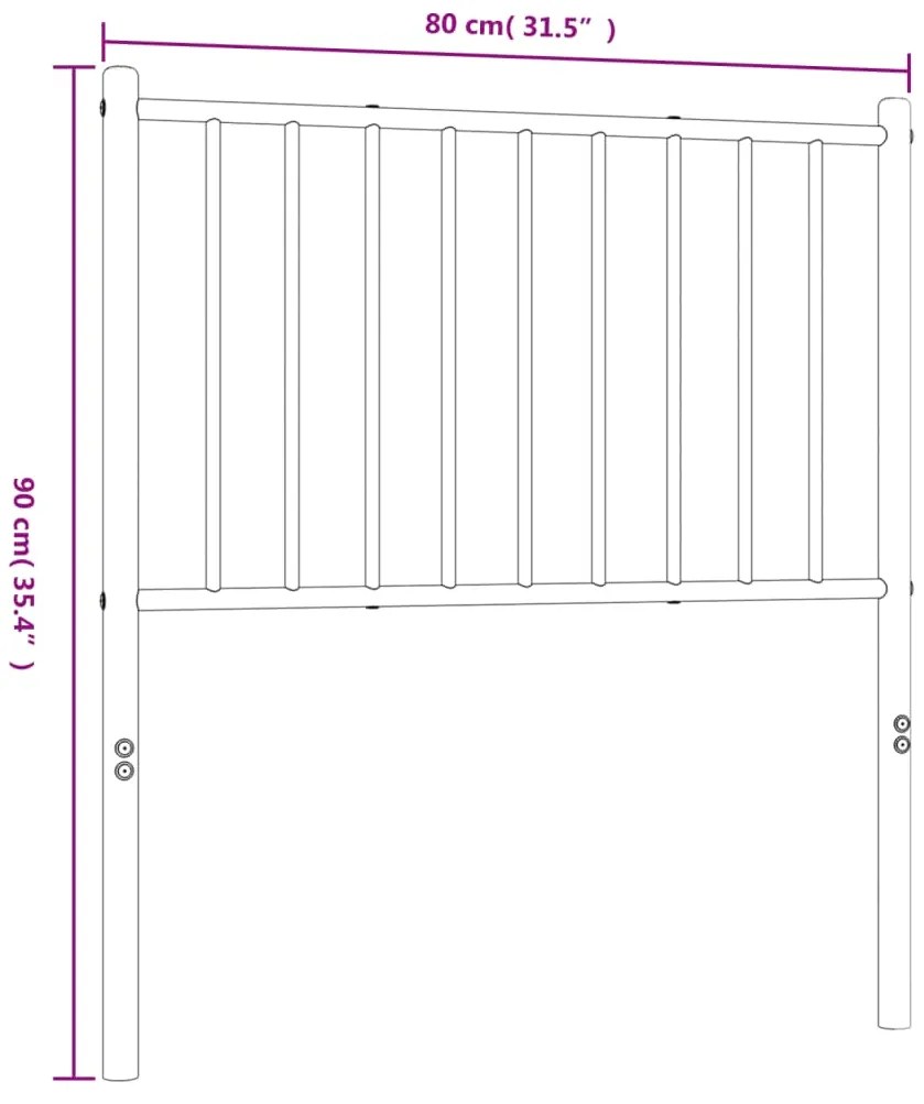 vidaXL Κεφαλάρι Μαύρο 75 εκ. Μεταλλικό