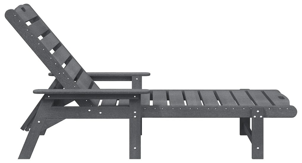 vidaXL Ξαπλώστρα Ανοιχτό γκρι 53x162x98.5 εκ. HDPE