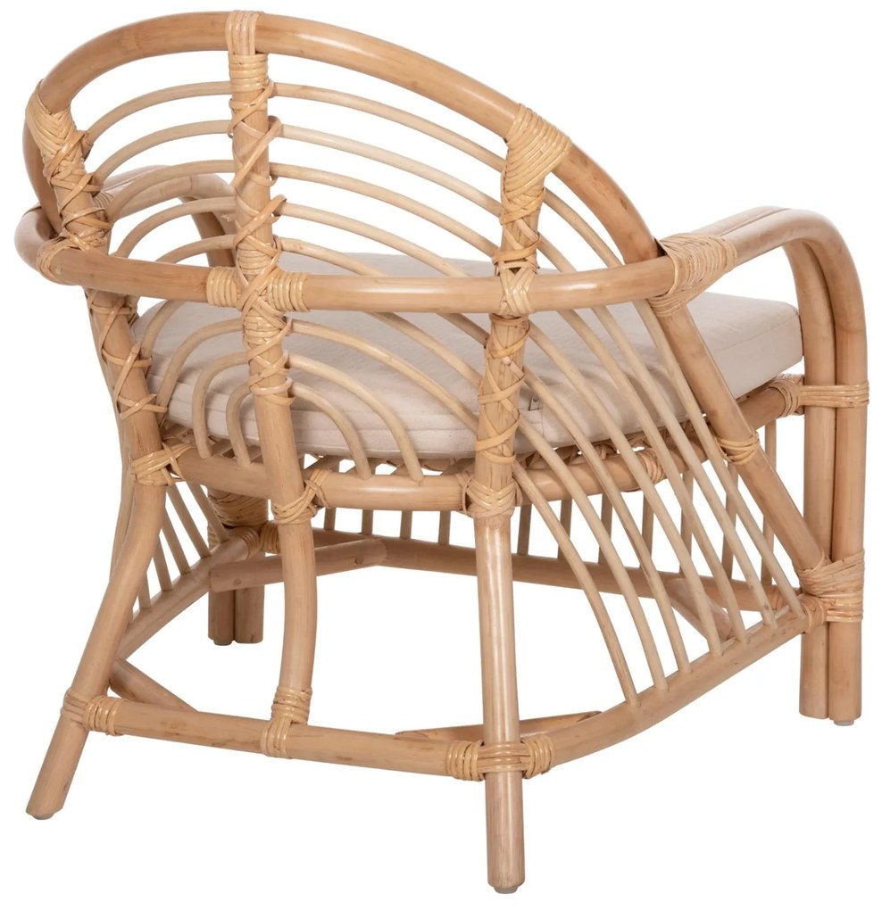 Καρέκλα - Πολυθρόνα FEMUR C9837 Φυσικό Rattan με Λευκό Μαξιλάρι 72x66x75Υεκ. 72x66x75 εκ.