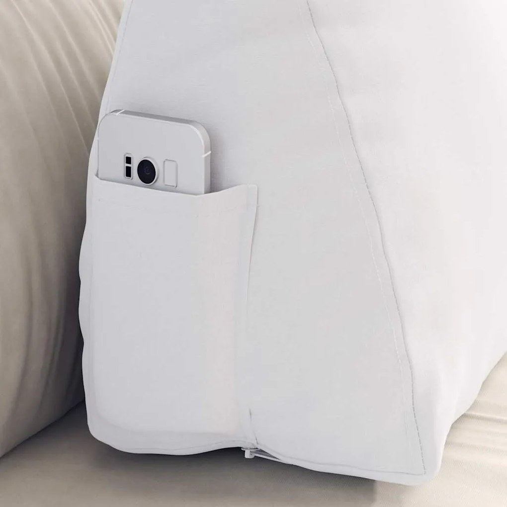 vidaXL Μαξιλάρι Πλάτης Λευκό 60 x 20 x 50 εκ. ύφασμα