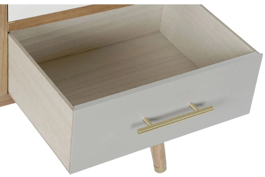 Τηλεόραση DKD Home Decor Γκρι Κρεμ Μέταλλο Ξυλο παουλόβνια (90 x 34 x 66.5 cm)