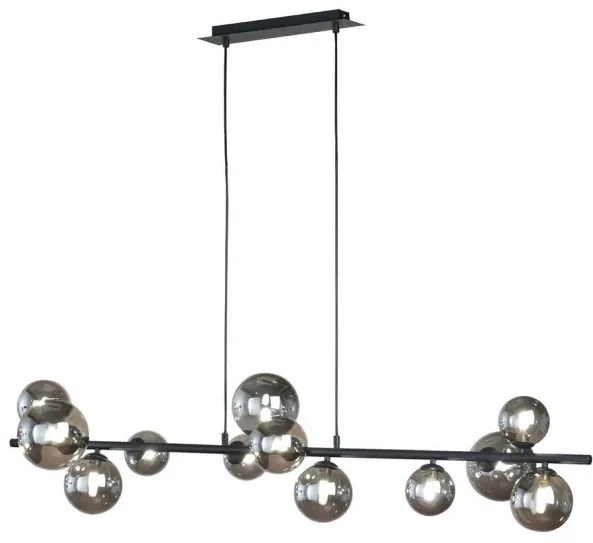 Κρεμαστό Φωτιστικό Οροφής Bala Μαύρο με Φιμέ Γυαλί 60982 Fischer Honsel-60982-Μαύρο 60982