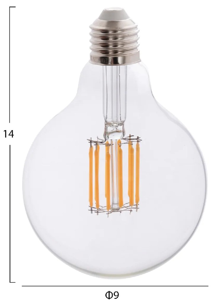 ΛΑΜΠΤΗΡΑΣ GLOBO LED FILAMENT 12W E27 3000K ΔΙΑΦΑΝΟΣ HM4049.01