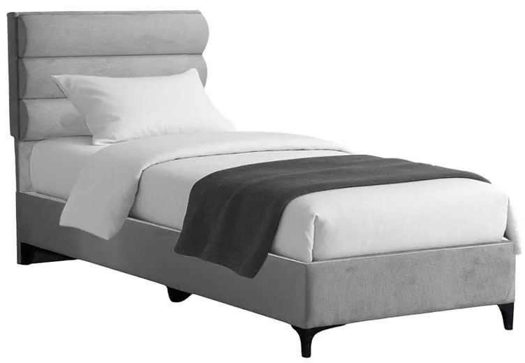 Κρεβάτι Limit pakoworld ύφασμα σε γκρι απόχρωση 120x200εκ