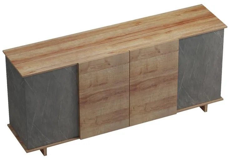 Μπουφές Zafore σε oak - καφέ antique απόχρωση 180x45x80εκ 180x45x80 εκ.