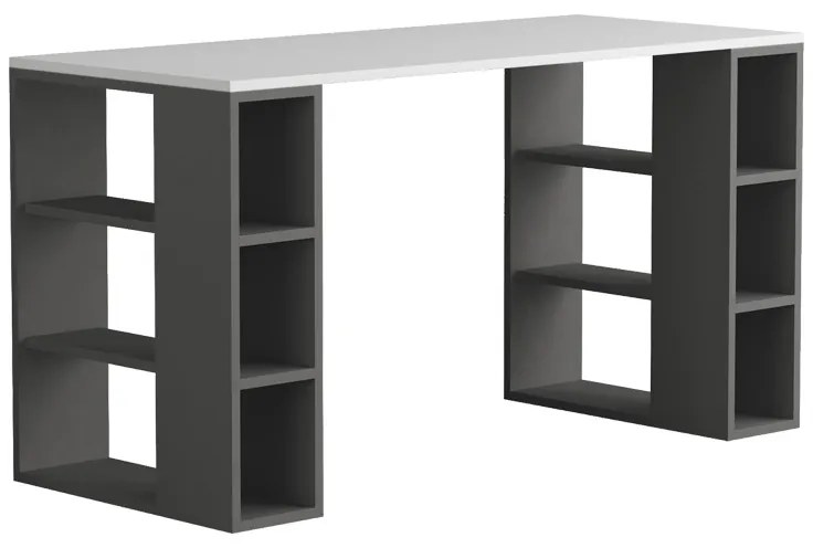 Γραφείο Colmar pakoworld σε λευκή-ανθρακί απόχρωση 140x60x75εκ