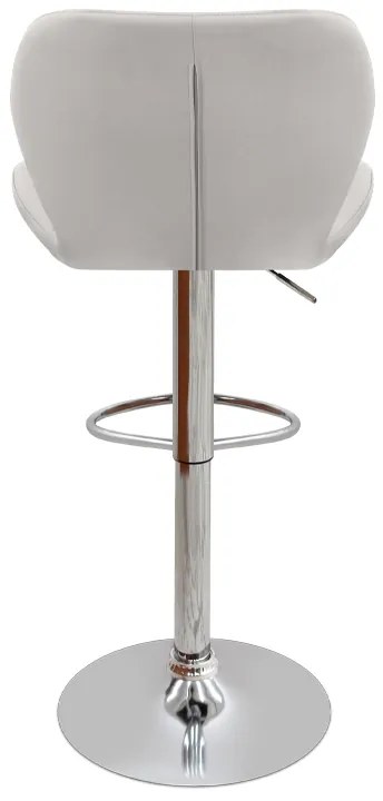 Σκαμπό μπαρ Dolores Megapap με ρυθμιζόμενο ύψος PU λευκό - βάση χρωμίου 45,5x38x89/109εκ.