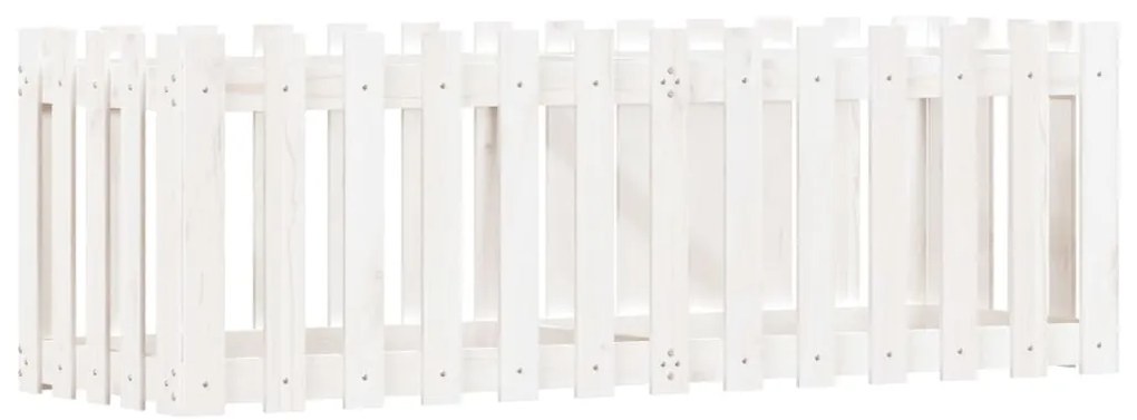 vidaXL Ζαρντινιέρα Υπερυψωμένη Σχ Φράχτη Λευκή 150x50x50εκ Μασίφ Πεύκο