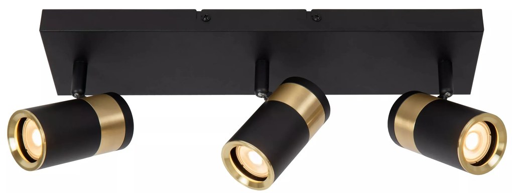 Φωτιστικό Οροφής Lucide 53909-03-30 GORIK Μαύρο Ματ (Black Mat)|Χρυσό Χρώμα (Gold Coloured)