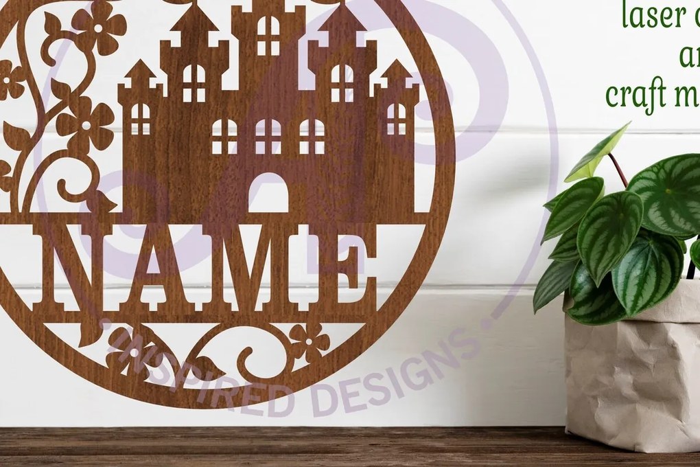 Σετ των 3 Intra απο ξύλο plywood 3mm-4mm πάχος Πρότυπο Sin Name Castle Δίασταση 6x6 cm INTRAFABR-95378309