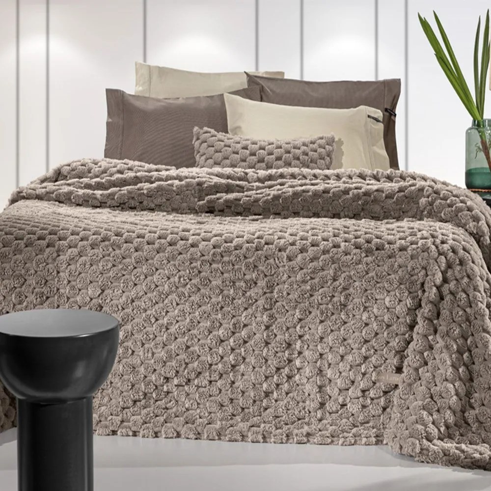 Κουβέρτα Γούνινη Elixir Taupe Guy Laroche King Size 260x240cm Πολυέστερ