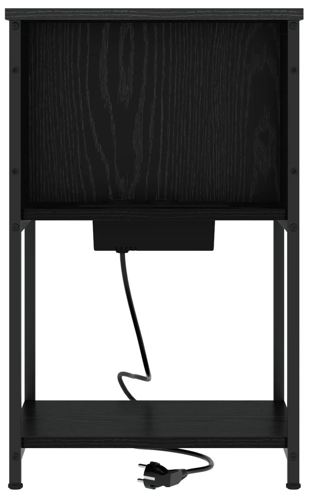 vidaXL Κομοδίνο 2 pcs Μαύρη δρυς 38 x 31 x 61 εκ Επεξεργασμένο ξύλο