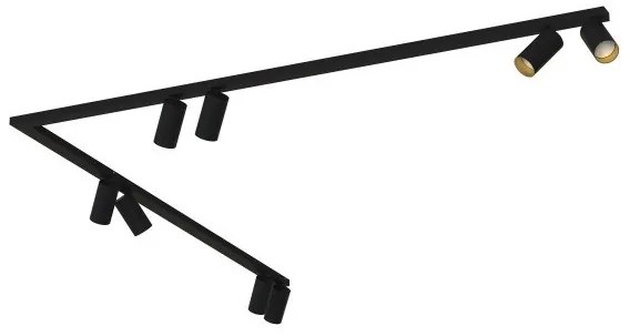 Σποτ Φωτιστικό Ράγας 8xGU10 10W IP20 Mono Corner 2x150 Nowodvorski-7700-Μαύρο-Χρυσό 7700