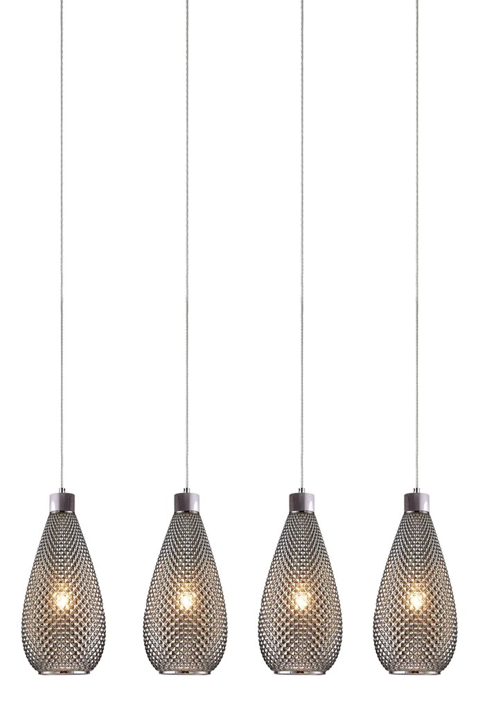 Φωτιστικό Οροφής SE4285-04 SM DARIO PENDANT SMOKE GLASS+ - 51W - 100W - 77-3737