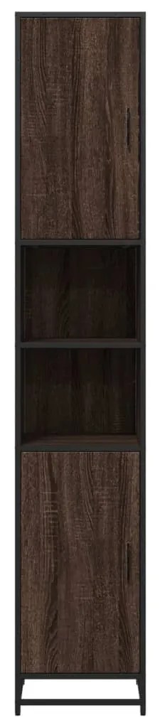 vidaXL Ντουλάπι μπάνιου καφέ δρυς 35x37,5x188,5 cm Κατασκευασμένο ξύλο