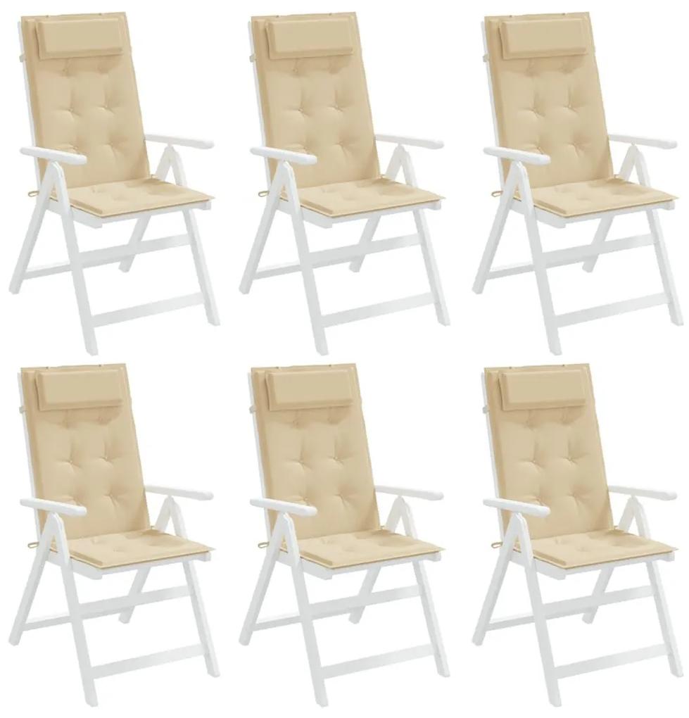 Μαξιλάρια Καρέκλας με Πλάτη 6 τεμ. Μπεζ από Ύφασμα Oxford - Μπεζ