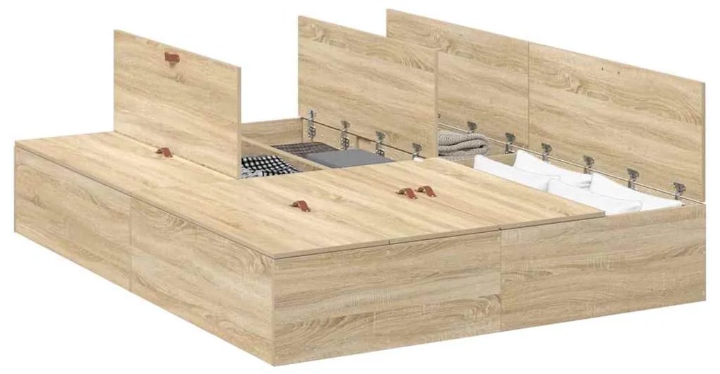 vidaXL Σκελετός Κρεβατιού Sonoma Δρυς 200 x 160 x 31.5 εκ.