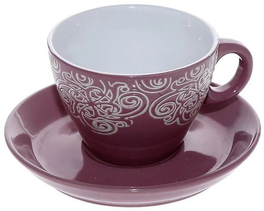 Φλυτζάνι Καφέ 330ml + Πιατάκι Espiel Vienna Bordeaux HUN118K6