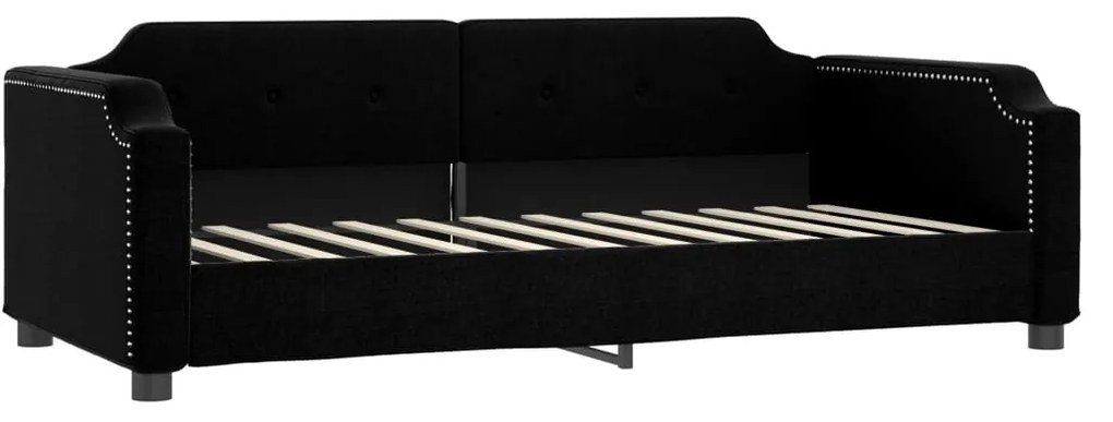 vidaXL Καναπές Κρεβάτι Μαύρος 90 x 200 εκ. Υφασμάτινος
