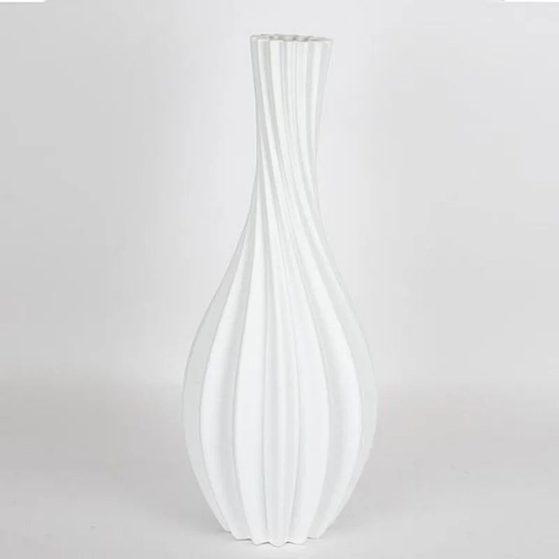 Βάζο Πορσελάνινο 3D 752-21072 19x19x50cm White Estheti Home Πορσελάνη