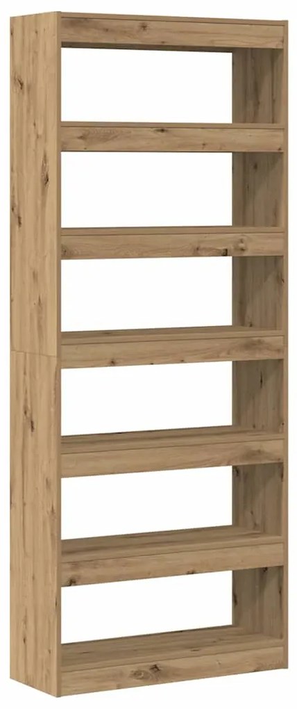vidaXL Βιβλιοθήκη artisan δρυς 80 x 30 x 198 εκ Επεξεργασμένο ξύλο