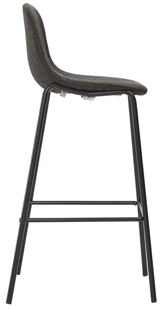 Καρέκλες Μπαρ 4 τεμ. Σκούρο Γκρι Υφασμάτινες - Γκρι