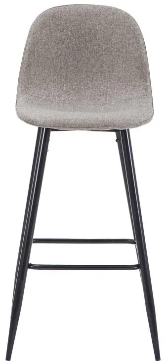 Σκαμπό μπαρ μεσαίου ύψους Bella ανοιχτό γκρι ύφασμα-πόδι μαύρο μέταλλο 41x47x93εκ 4αδα 41x47x93 εκ.