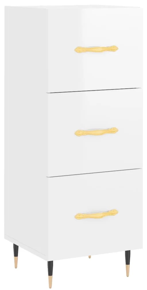 vidaXL Ντουλάπι Γυαλιστερό Λευκό 34,5x34x90 εκ. Επεξεργασμένο Ξύλο