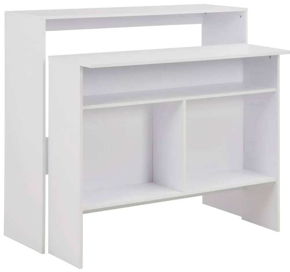 vidaXL Τραπέζι Μπαρ με 2 Επιφάνειες Λευκό 130 x 40 x 120 εκ.