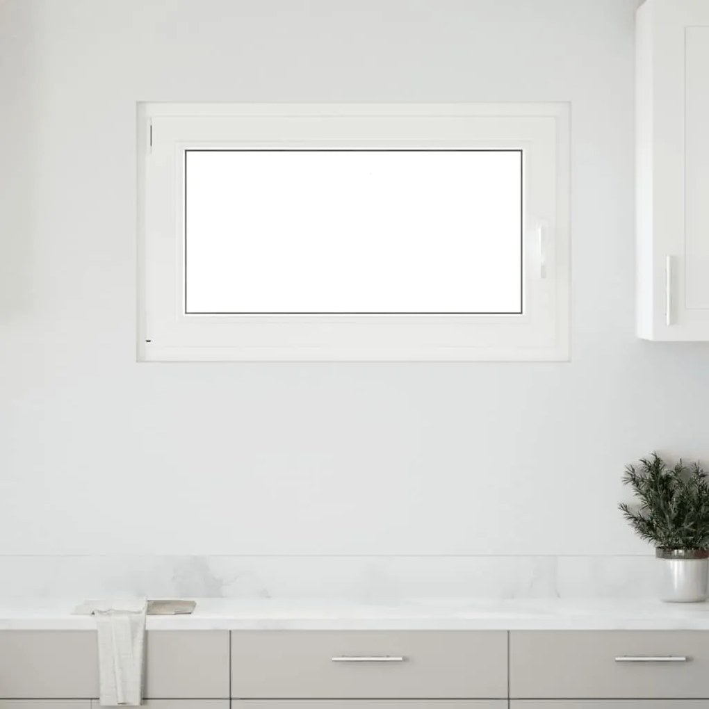 vidaXL Παράθυρο Υπογείου "RISOR" 100x70 εκ. Ανακλινόμενο & Περιστρεφόμενο DIN Αριστερά Λευκό