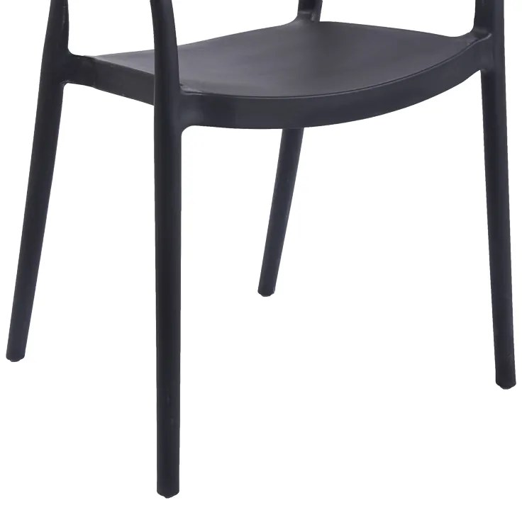 Πολυθρόνα Ankara pakoworld στοιβαζόμενη pp-pe rattan σε μαύρη-φυσική απόχρωση 54x55.5x77εκ