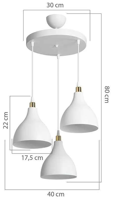 Φωτιστικό οροφής τρίφωτο Lofty Ε27 λευκό Φ40x80εκ 40x40x80 εκ.