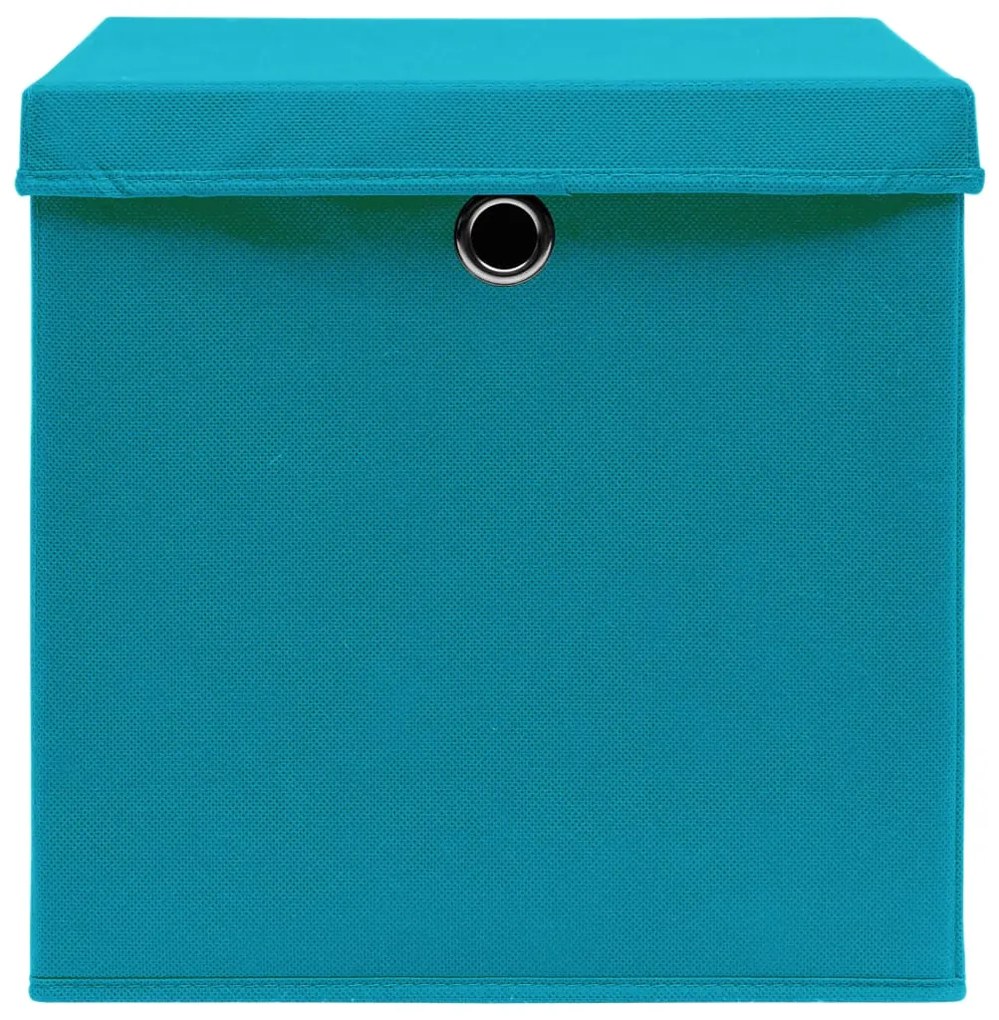 vidaXL Κουτιά Αποθήκευσης με Καπάκια 4 τεμ. Γαλάζια 28 x 28 x 28 εκ.