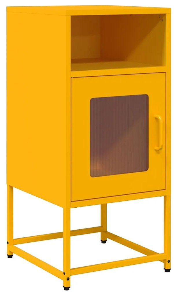 Κομοδίνο ντουλάπι μουστάρδας κίτρινο 36x39x78 cm - Κίτρινο