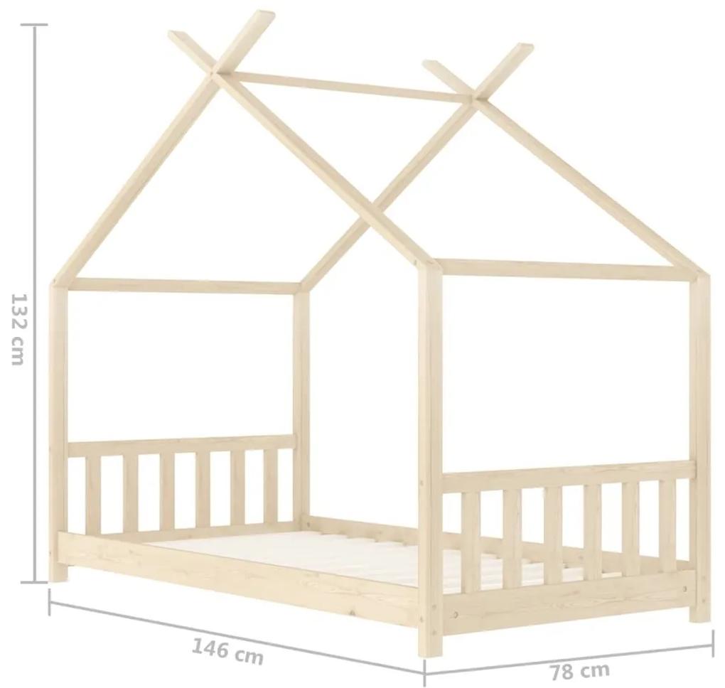Πλαίσιο Κρεβατιού Παιδικό Τύπου Montessori 70 x 140 εκ. Μασίφ Ξύλο Πεύκου - Καφέ
