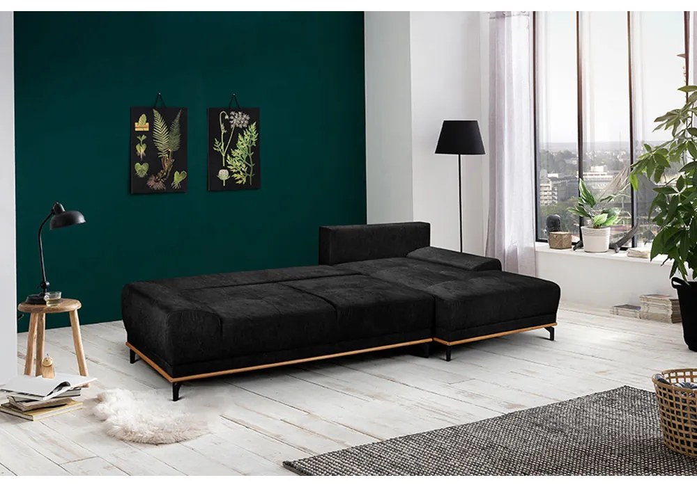 NATURA ΚΑΝΑΠΕΣ ΚΡΕΒΑΤΙ ΓΩΝΙΑ ΔΕΞΙΑ ΑΝΘΡΑΚΙ 283x164xH90cm - 01-2649 - 01-2649