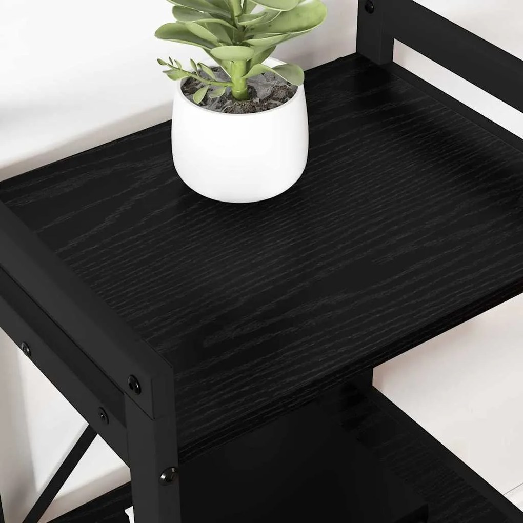 vidaXL Βιβλιοθήκη Μαύρη δρυς 40 x 30 x 83 εκ Επεξεργασμένο ξύλο