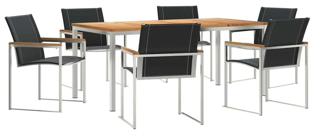 vidaXL Σέτ φαγητού για κήπο 7 pcs Σταθερό Ξύλο Ακακίας
