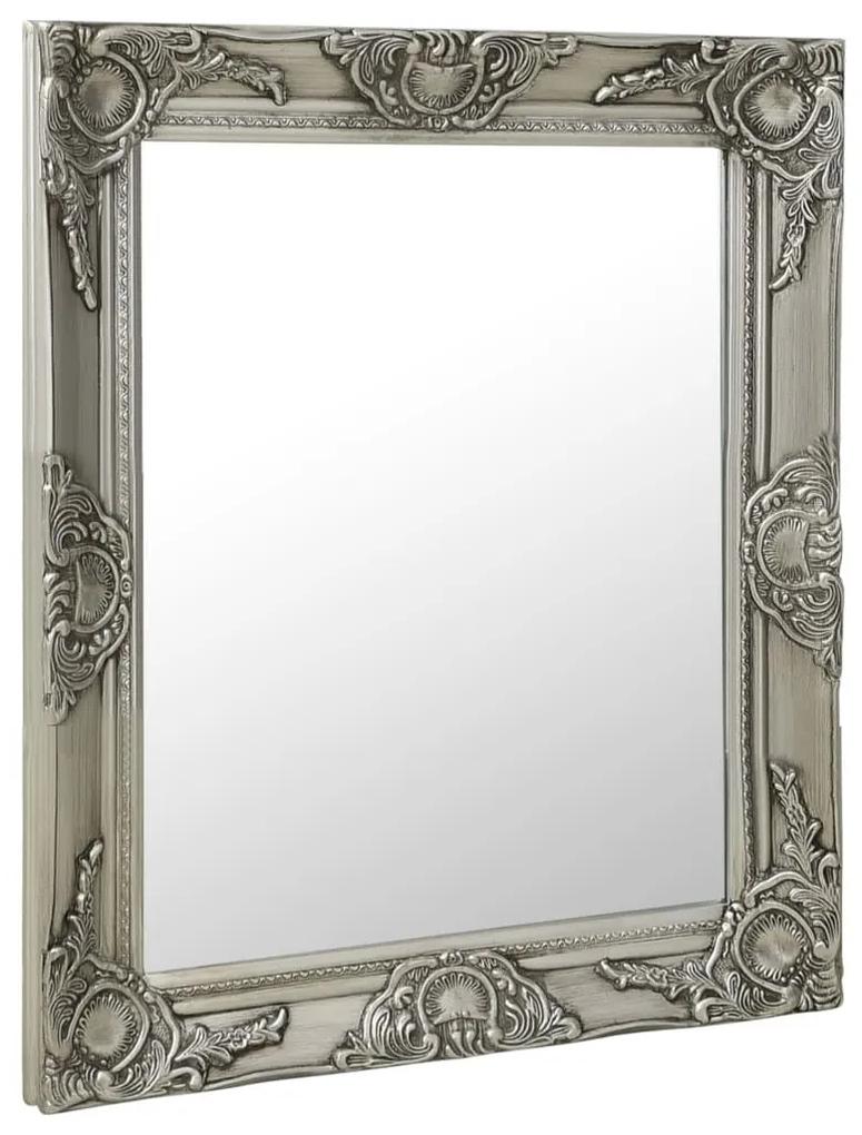 Καθρέφτης Τοίχου με Μπαρόκ Στιλ Ασημί 50 x 60 εκ. - Ασήμι