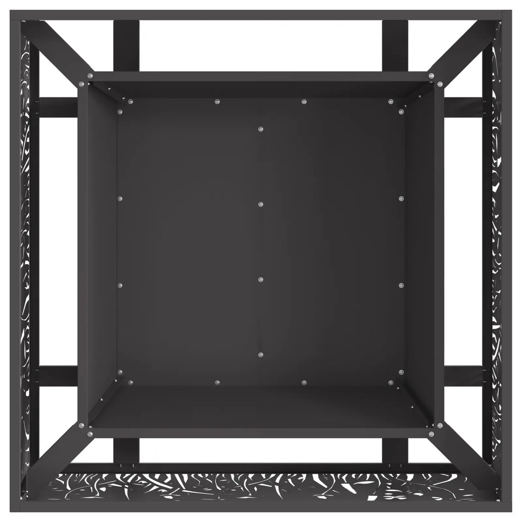 vidaXL Τζάκι Τετράγωνο Μαύρο 80x80x30 εκ Από Ατσάλι