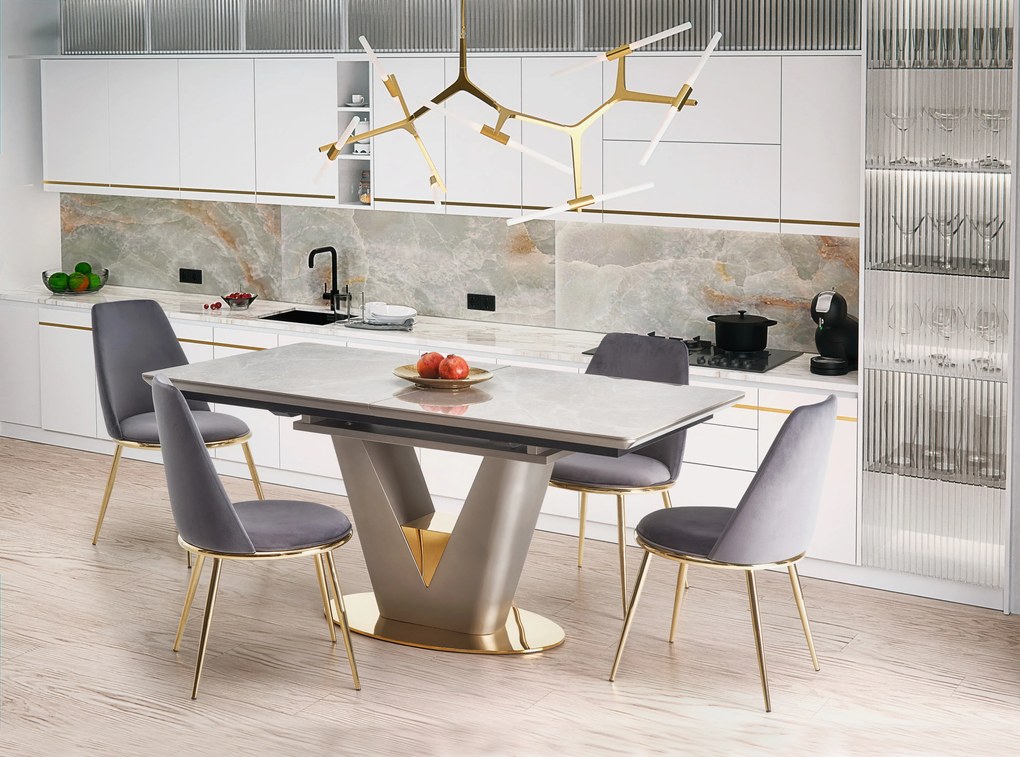 VALENTINO table light grey/gold DIOMMI V-CH-VALENTINO-ST DIOMMI-60-21930