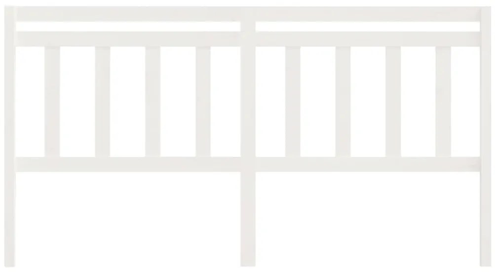 vidaXL Κεφαλάρι Κρεβατιού Λευκό 206 x 4 x 100 εκ. Μασίφ Ξύλο Πεύκου