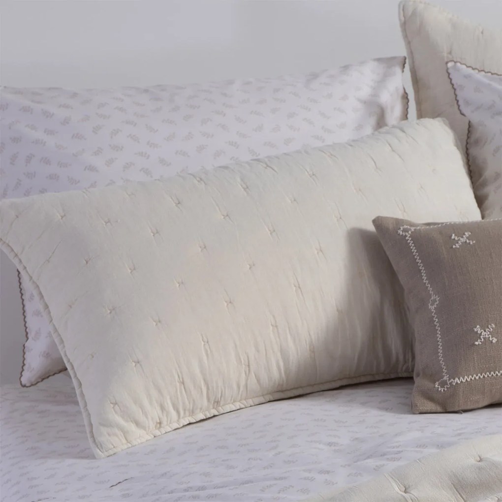 Ζεύγος Μαξιλαροθήκες Καπιτονέ (52x72) Nef-Nef Homeware Serenity Eydis Ecru