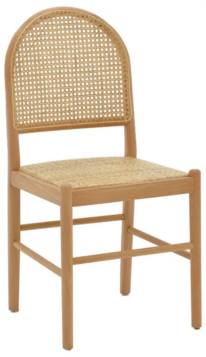 Καρέκλα Alessia ξύλο οξιάς-rattan φυσικό 43x40x89εκ Model: 263-000010