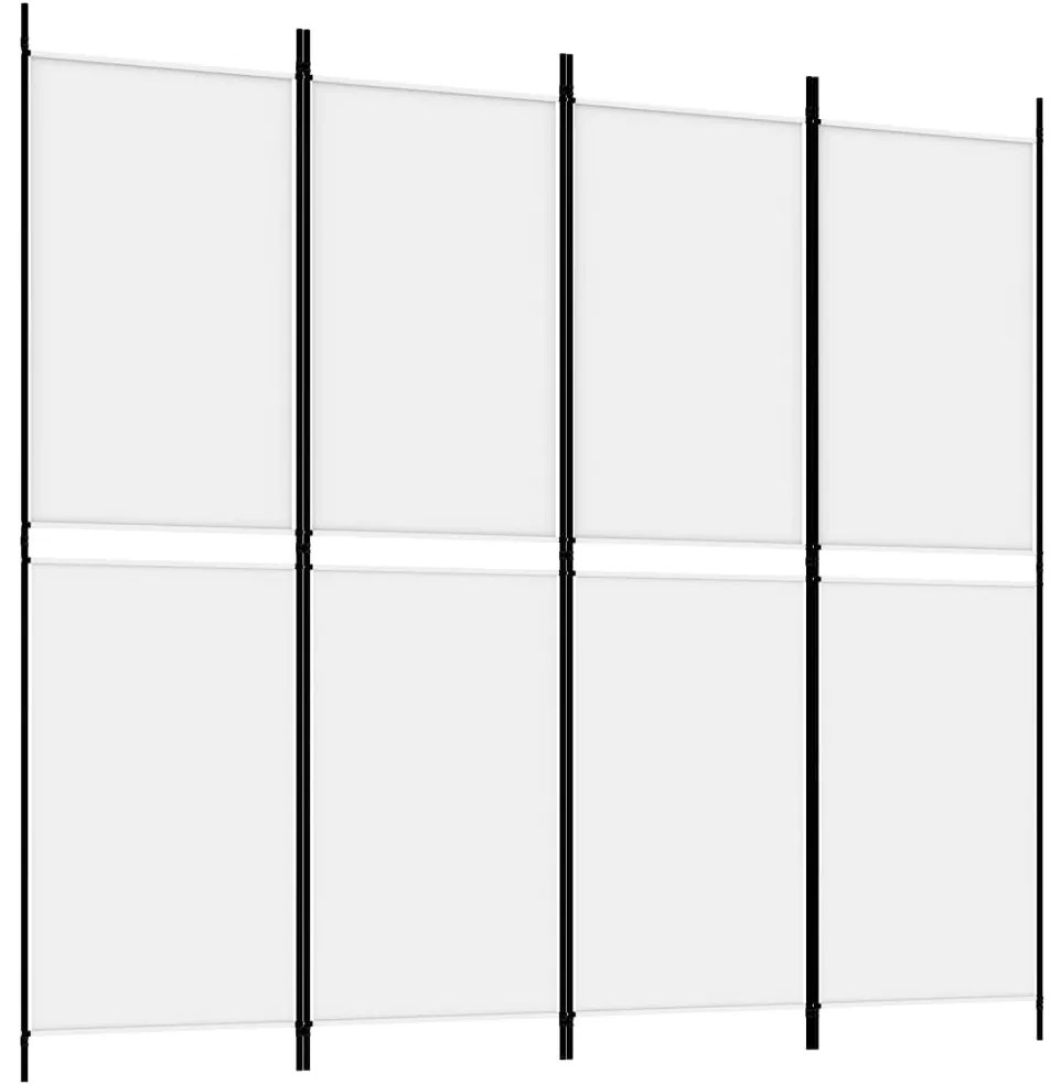 vidaXL Διαχωριστικό Δωματίου με 4 Πάνελ Λευκό 200x180 εκ. από Ύφασμα