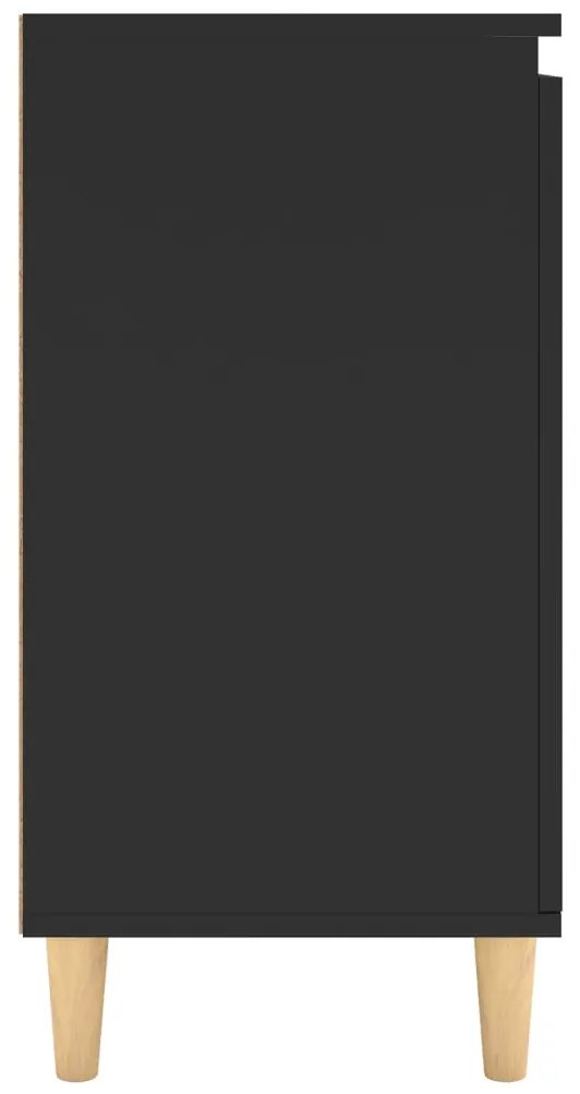 vidaXL Μπουφές Μαύρος 60 x 35 x 70 εκ. από Επεξ. Ξύλο με Ξύλινα Πόδια
