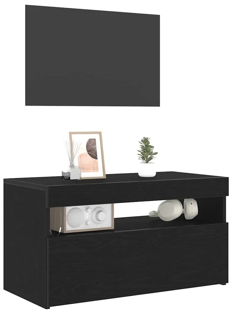 vidaXL Ντουλάπι TV 2 pcs Μαύρο 75 x 35 x 40 εκ. Επεξεργασμένο ξύλο