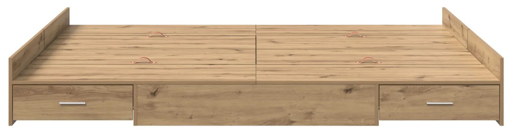 vidaXL Κρεβάτι με αποθηκευτικό χώρο artisan δρυς 140 x 200 cm Μελαμίνη